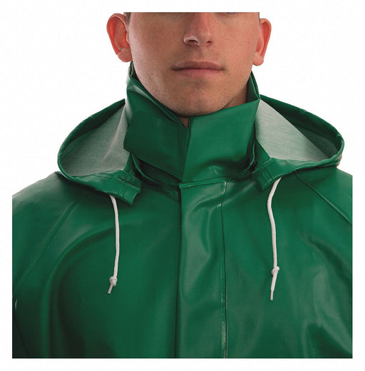 Rain Hood Green Snaps Polyester/PVC