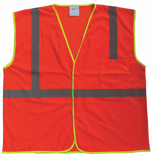 J6012 U-Block Vest Class1 Orange/Red L/XL