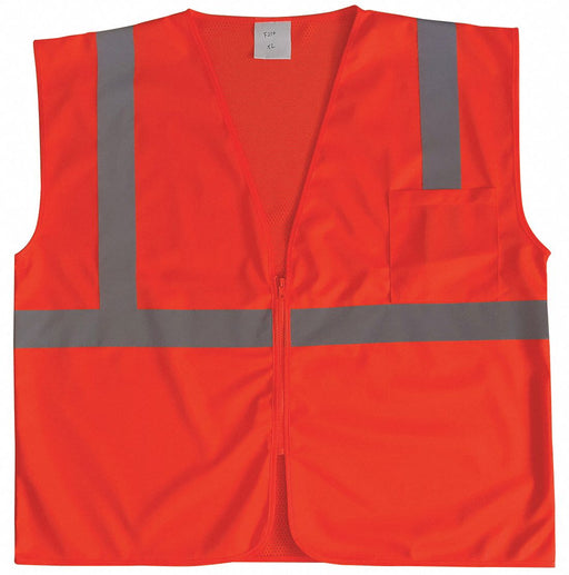 J6016 U-Block Vest Class2 Orange/Red 2XL