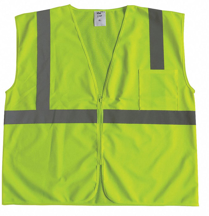 J6016 U-Block Vest Class2 Yellow/Grn M