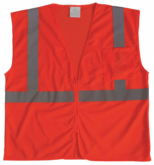 J6018 U-Block Vest Class2 Orange/Red L