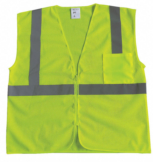 J6018 U-Block Vest Class2 Yellow/Grn M