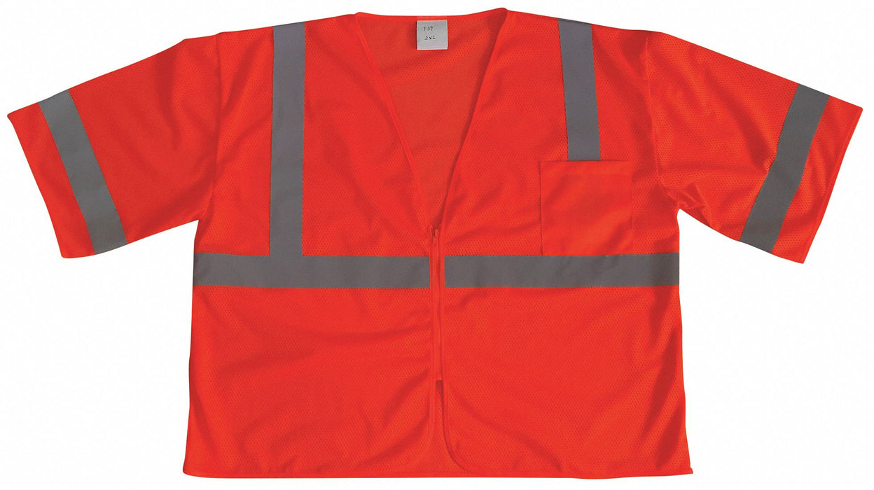 J6024 U-Block Vest Class3 Orange/Red 4XL