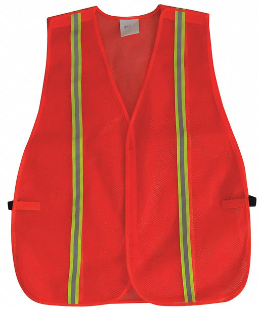 J6044 Back Stp Vest Unrated Orange/Red Univ