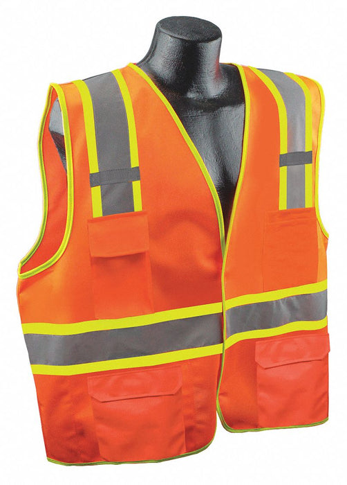 J6039 High Visibility Vest Orange/Red S/M
