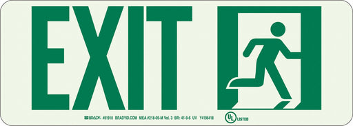 Exit Sign 5X14 GRN/WHT Exit ENG SURF