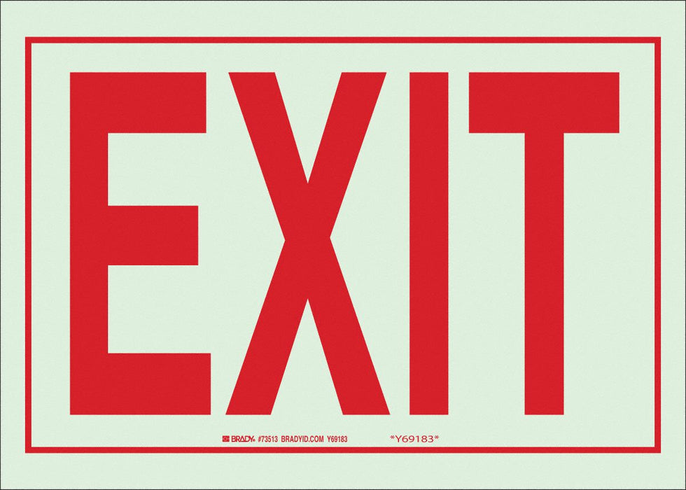 Exit Sign 7X10 R/WHT Exit ENG Text