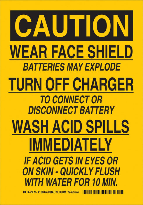 Sign Caution 14X10 Black/Yellow