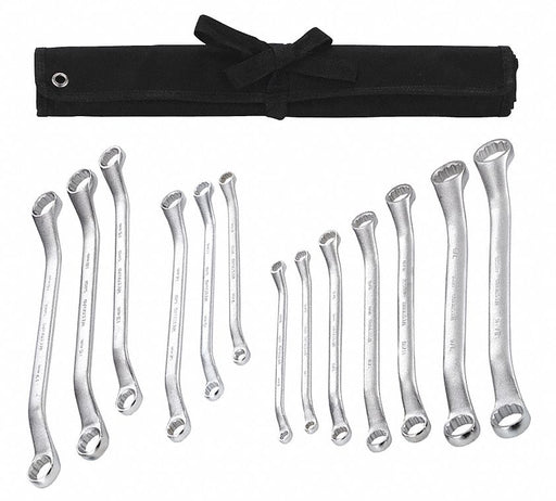 Box End Wrench Set Satin Stndrd SAE/Mtrc