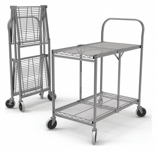 Wire Cart Silver 39-1/2 H 19-1/2 L