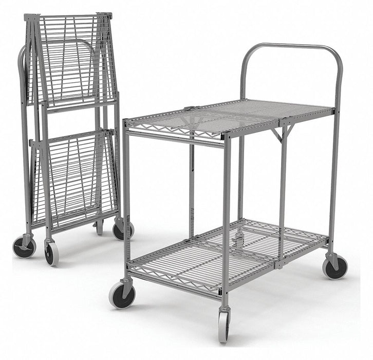 Wire Cart Silver 39-1/2 H 19-1/2 L