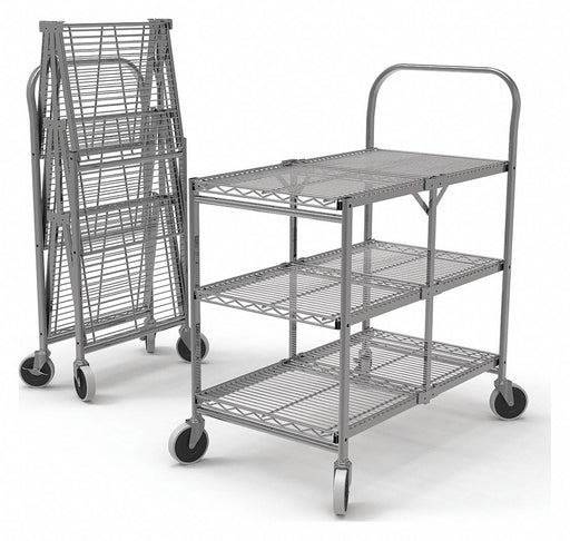 Wire Cart Silver 39-1/2 H 19-1/2 L