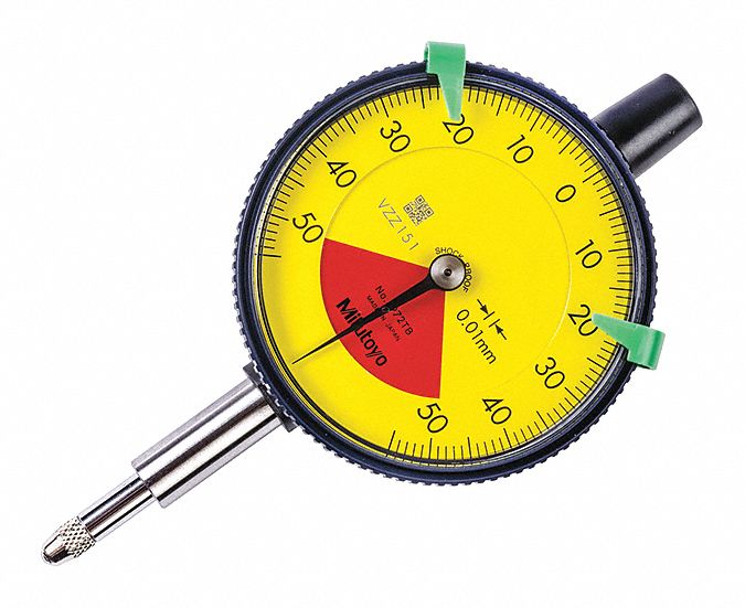 Dial Indicator 0 to 0.1mm Range Yellow
