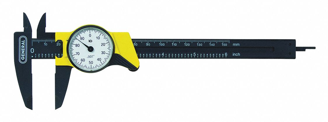 Dial Caliper Plastic Black 0-6 Range