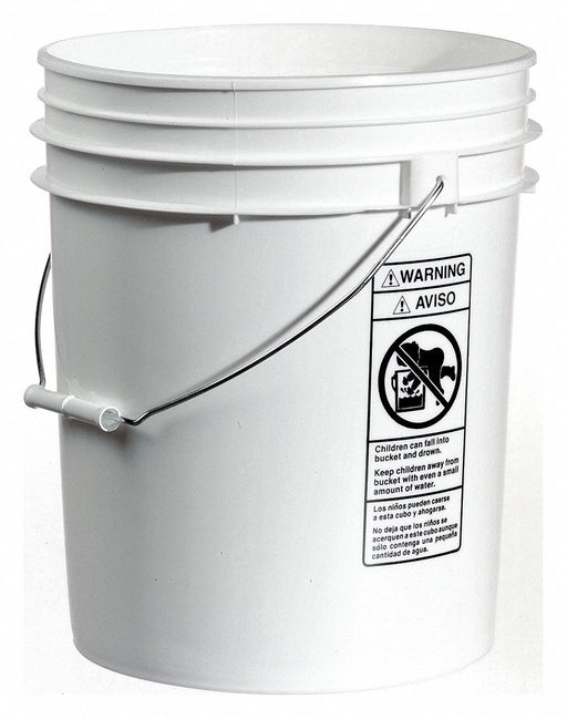 Pail Polyethylene White Open Head PK6