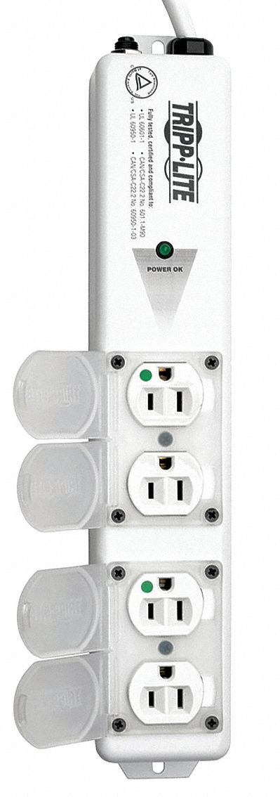 Outlet Strip 4 Outlet 15A 13-3/4 L Wht