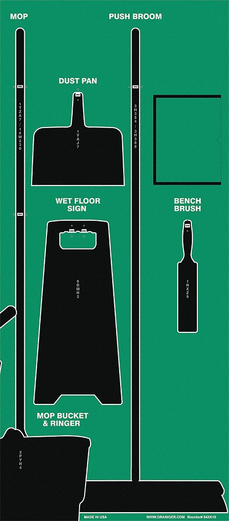 Shadow Board 68 in H 30 in W Green