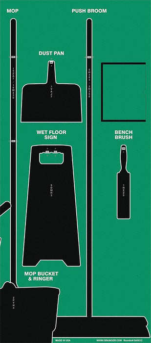 Shadow Board 68 in H 30 in W Green