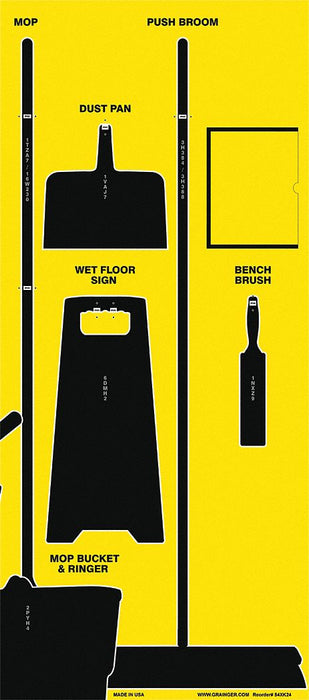 Shadow Board 68 in H 30 in W Yellow