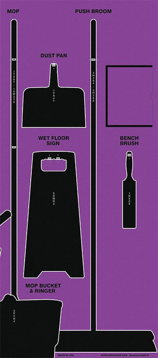 Shadow Board 68 in H 30 in W Purple