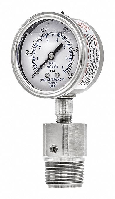 K4226 GaugewDiaphragmSeal100psi1PK