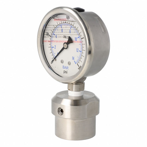 K4224 VacuumGaugewithDiaphragmSeal 200psi 1PK