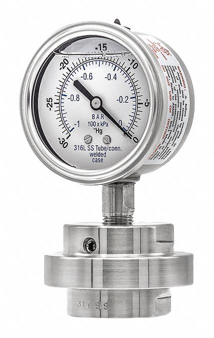 PressureGaugewithDiaphragmSeal 0inHg 1PK