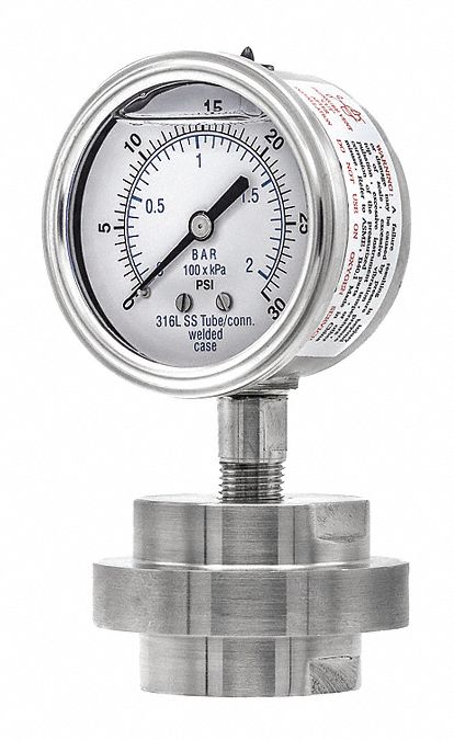 PressureGaugewithDiaphragmSeal 30psi 1PK