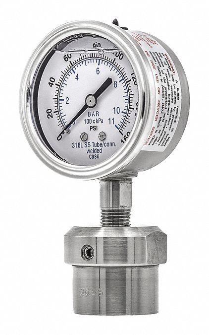 GaugewDiaphragmSeal160psi1PK