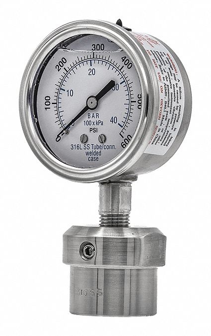 GaugewDiaphragmSeal600psi1PK