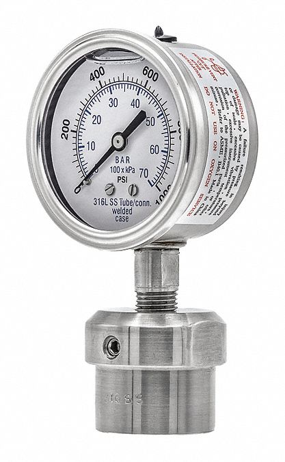 GaugewDiaphragmSeal1000psi1PK