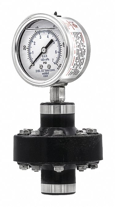 GaugewDiaphragmSeal100psi1PK