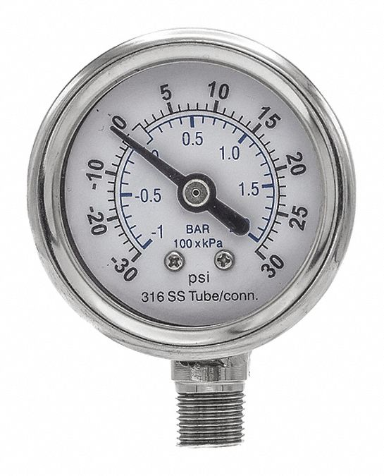 N0160 Compound Gauge Nominal 1-1/2 Dial