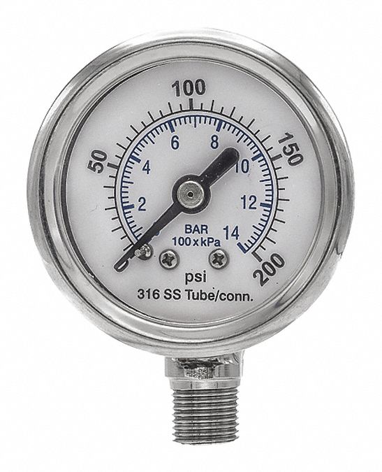N0160 Pressure Gauge Nominal 1-1/2 Dial