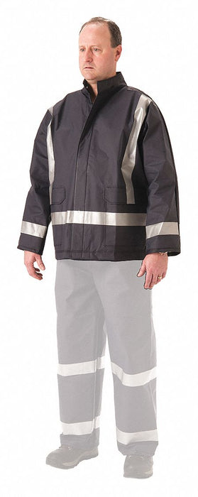 Flame Resistant Rain Jacket PU 3XL Blue
