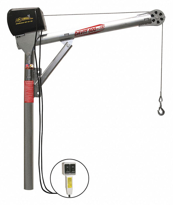 Davit Crane 500 lb 27.5in to 42in Reach