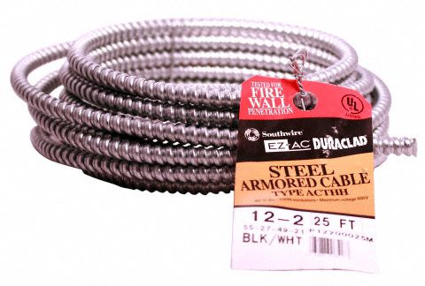 N0576 MetalCladCable 12AWG GalvSteel 250ft