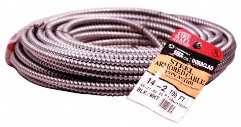 MetalCladCable 14AWG GalvSteel 100ft