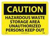 Caution Hazardous Waste Storage Area Sig