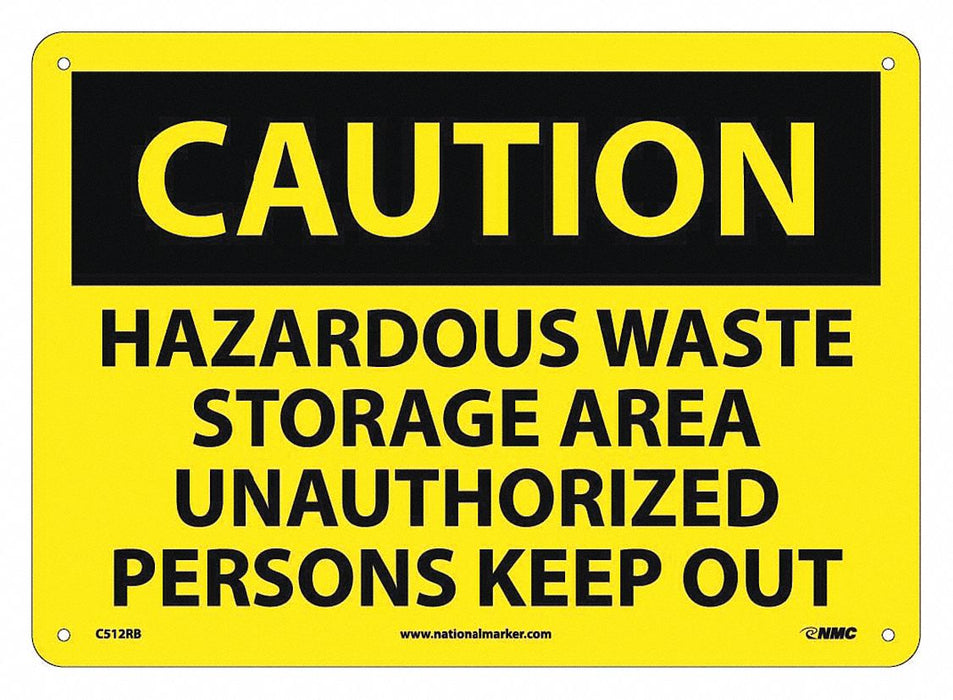 Caution Hazardous Waste Storage Area Sig