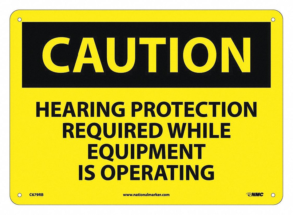 Caution Hearing Protection Required Sign
