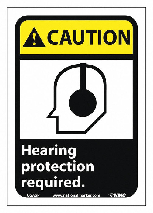 Caution Hearing Protection Required Sign