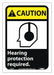 Caution Hearing Protection Required Sign