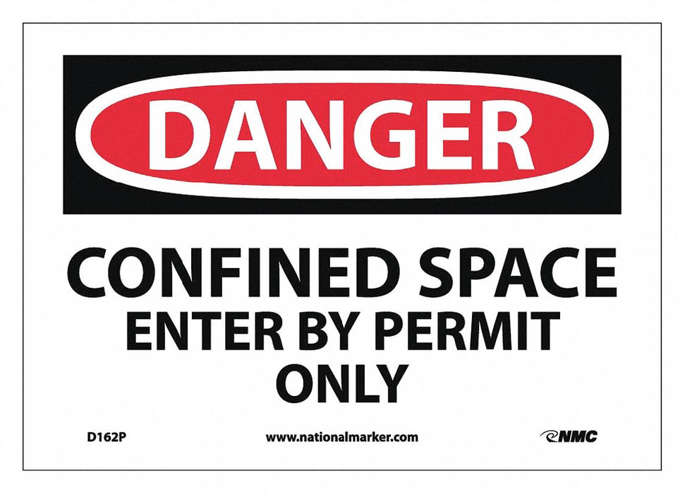 Danger Confined Space Enter By Permit On