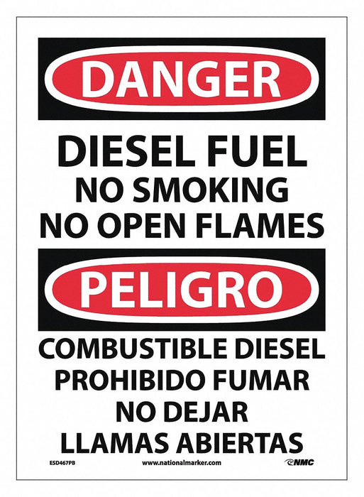 Danger Diesel Fuel Sign Bilingual