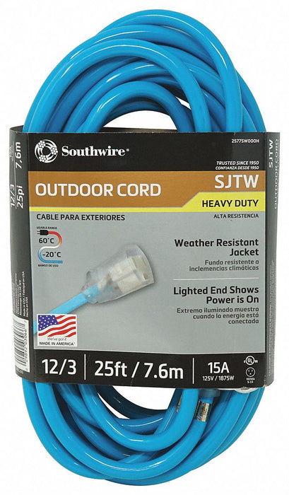 ExtensionCord 25ft Blue 12AWG Round