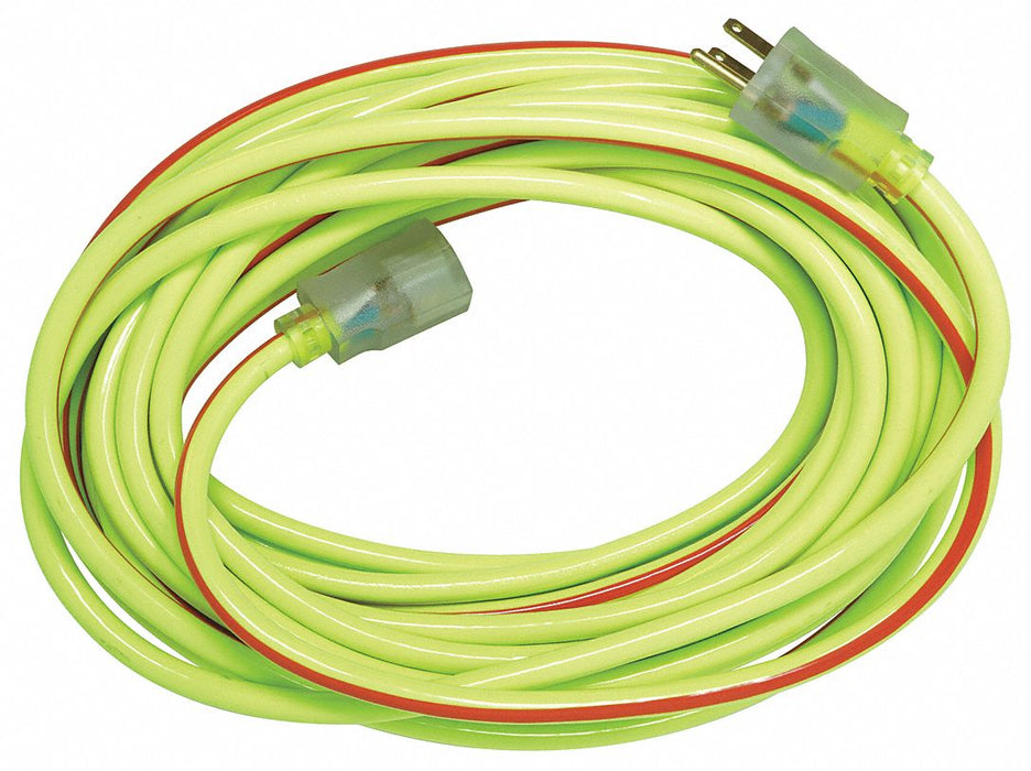 Ext.Cord 50ft LimeGrn/Rd 12AWG Round