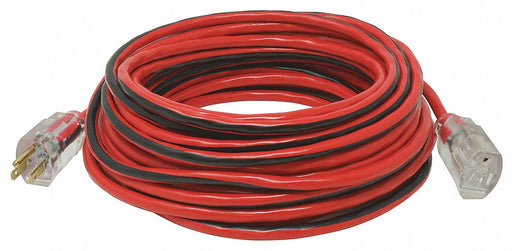 Ext.Cord 100ft Blk/Rd 14AWG Round