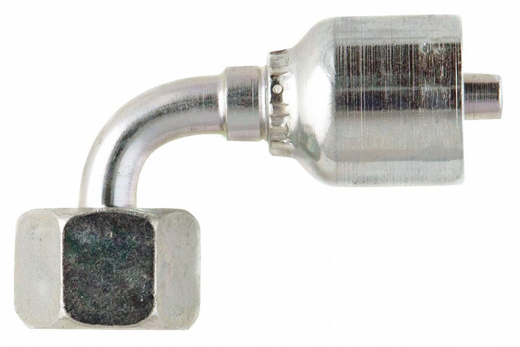 Crimp Fitting 90 Deg 1/4 ID M16-1.5 F