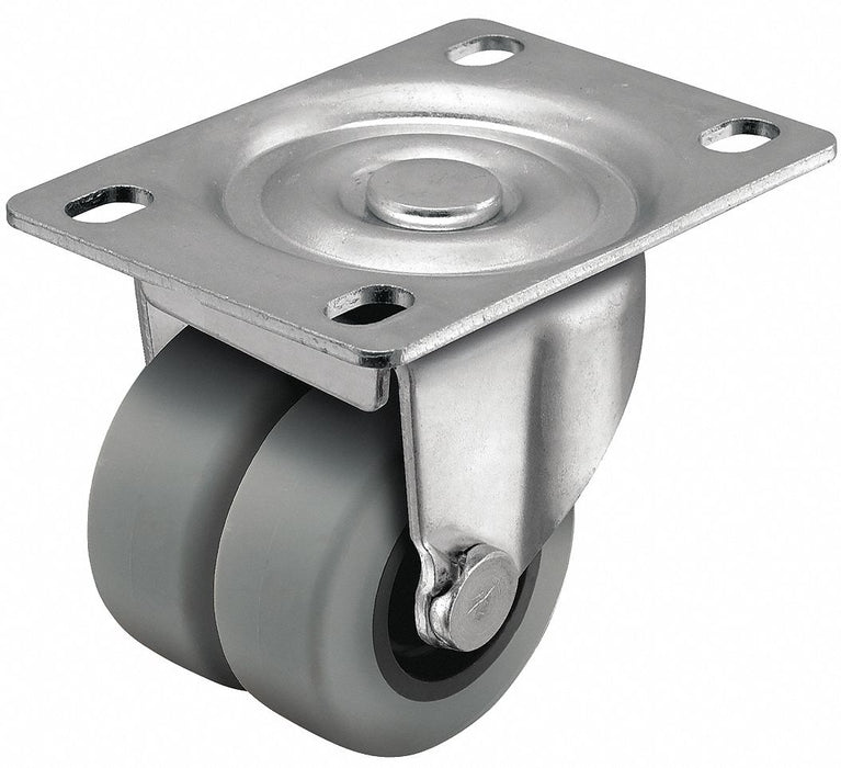 Plate Caster Swivel Rubber 2 13/16 H